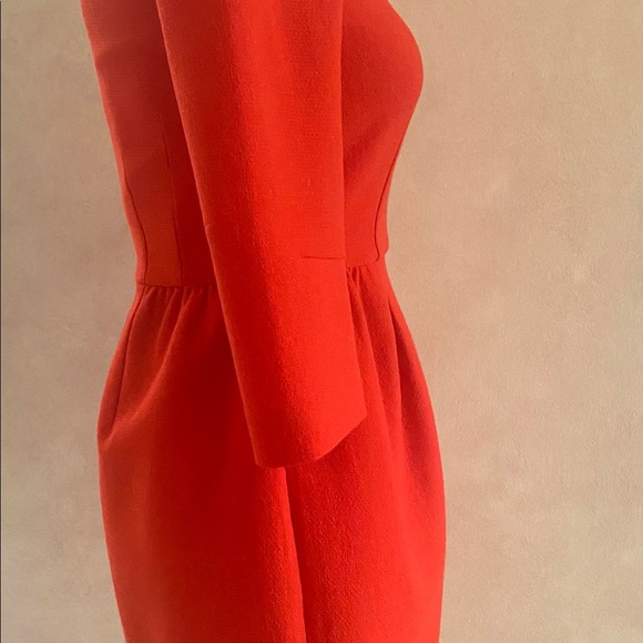 J. Crew Teddy dress in beautiful pappy red. 100 % wool with lining - Picture 2 of 10